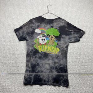 Ripndip x Nermby Cat Black Tie Dye T-shirt Men's Sz M Lightning Wash Grunge Read